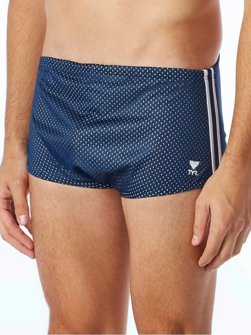 TYR Men’s Poly Mesh Trainer Swim Brief – Drag Suit, Navy,Size 28, NWT